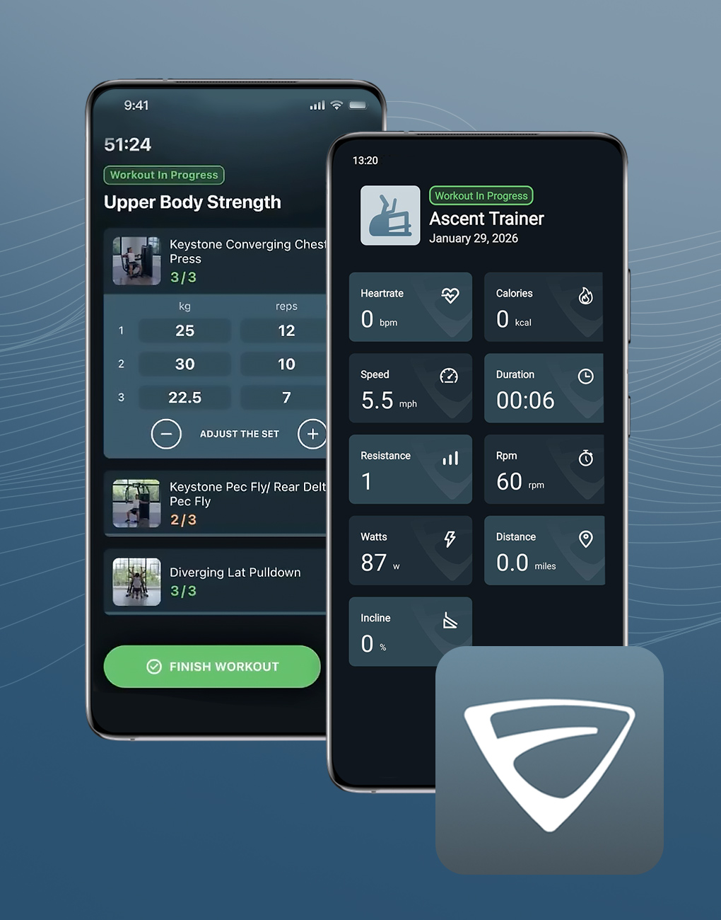 Vision Fitness App Screens